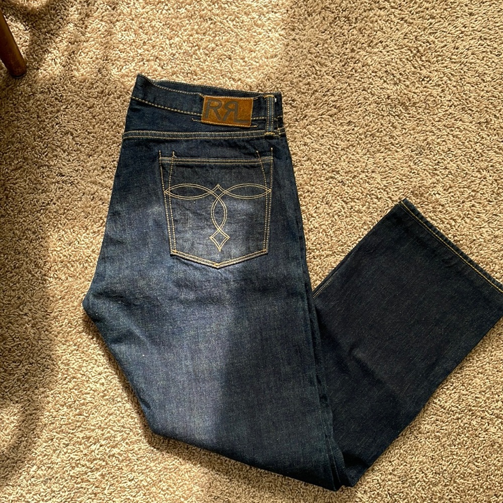 RRL Ralph Lauren slim boot cut western selvedge jeans